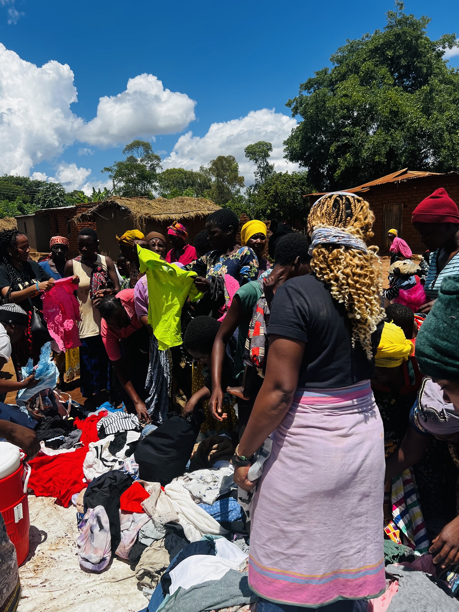 Sorting and distributing donated clothing