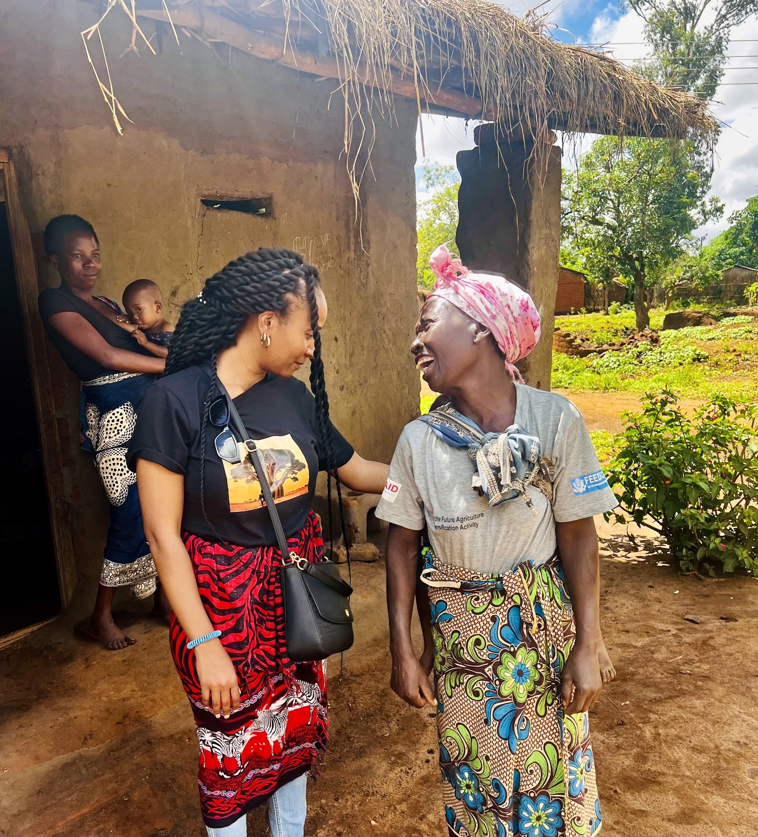 Sharing a laugh with a village mother